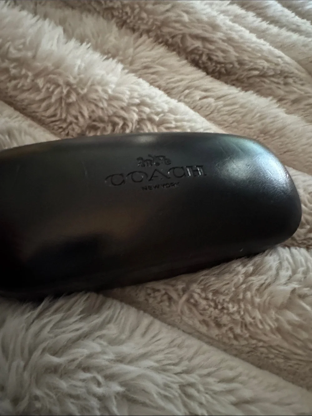 Coach Black Hard Glasses Case with Embossed Logo